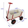 Angel Sar Wooden Wagon for Kids, Red Four-Wheel Outdoor Pull Cart with 260LB Capacity, Childrens Play Wheelbarrow - 3 of 4