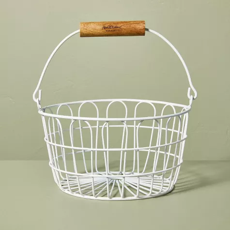 Coated-Wire Easter Basket White - Hearth &#38; Hand&#8482; with Magnolia, 1 of 5