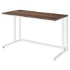 Royal Hampton Writing Desk with Wooden Top and Built in USB Port, Brown and White - 3 of 4