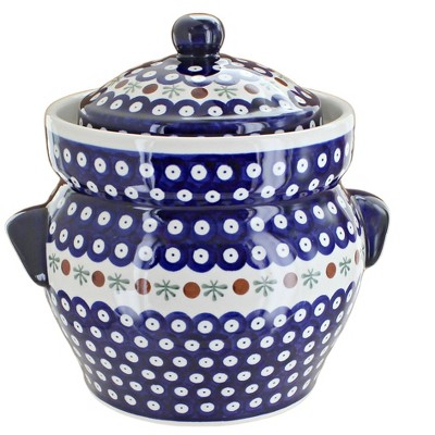 Blue Rose Polish Pottery 1126 Zaklady Canister
