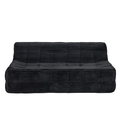 TiramisuBest Loveseats Sofa Bed with Pull-out Bed, Adjsutable Back and Two Arm Pocket,Grey