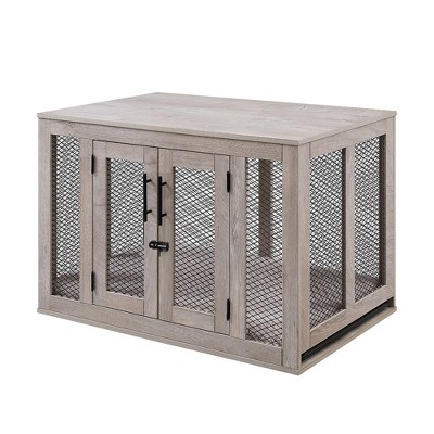 unipaws Wooden Dog Crate with Cushion & Tray