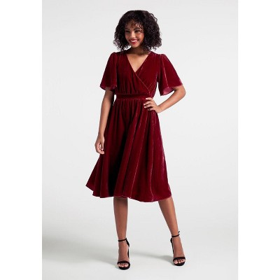 Moves Like A Dance Velvet Midi Dress