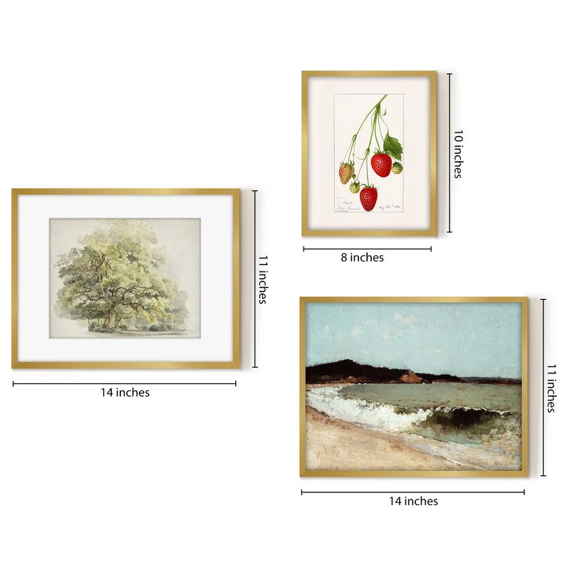 Americanflat Botanical Landscape 3 Piece Vintage Gallery Wall Art Set - Study For Eagle Head, Massachusetts Winslow Homer, Boomstudie By Maple + Oak, 4 of 6