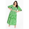 Women's Plus Size Amari Puff Sleeve Fitted Top - green | CITY CHIC - 2 of 4