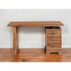 HomeRoots 54" Brown Live Edge Solid Wood Writing Desk With Three Drawers - 2 of 4