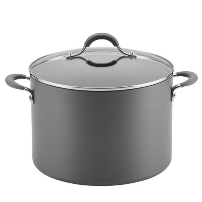 Farberware Reliance 10qt Aluminum Nonstick Wide Stock Pot Red : Target