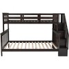 Streamdale Stairway Twin-Over-Full Bunk Bed with Storage and Guard Rail for Bedroom, Espresso color - 4 of 4