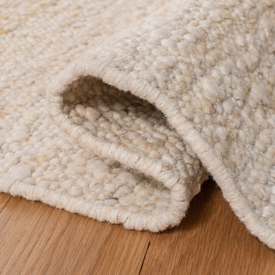 Ivory Handwoven Wool Rectangular 8' x 10' Area Rug