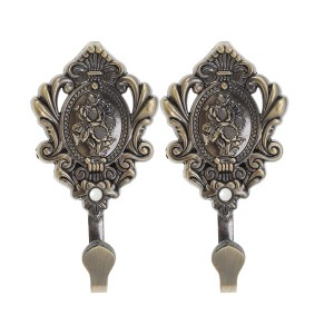 Unique Bargains Curtain Holdbacks Fan Hooks Zinc Alloy 3.86"x1.97" 1 Pair - 1 of 4