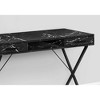 Monarch Specialties Computer Desk Home Office Laptop Left Right Set-Up Storage Drawers  Metal Laminate Black Marble Look Contemporary Modern - image 4 of 4