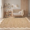 Washable Rug Modern Scalloped Rug Non Slip, Neutral Indoor Carpet - 2 of 4