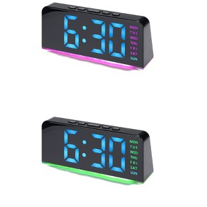 REGALWOVEN 2 Pcs Plastic Digital Corded Accurate Electric Alarm Clock 6.3 x 2.6 x 1.6 inch - 1 of 4
