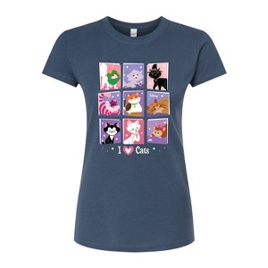 Women's - Disney Classics - Grid Of Assorted Cats Fitted Graphic T-Shirt - 1 of 3