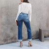 Womens Jeans High Waisted Straight Leg Loose Stretchy Lightweight Tummy Control  Jeans For Women - 2 of 4