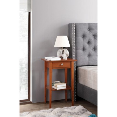 NicBex 28"H Wood Nightstand with Drawer,Bedside Tables with Open Shelf for Bedroom,Living Room