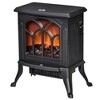 HOMCOM Freestanding Electric Fireplace, Space Heater with Realistic Flame Effect, Adjustable Temperature, Overheat Protection, 750W/1500W, Black - image 4 of 4