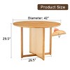 Dining Table Rustic with Faux Rattan Panel and Anti-Slip Feet for Dining Room 42in-3irtyhousy - 4 of 4