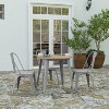 Merrick Lane Indoor/Outdoor Dining Table, 30" Round All Weather Poly Resin Top with Steel Base - 2 of 4