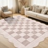 2x6FT Modern Washable Area Rug for Living Room, Foldable Floor Rug with Non Slip Backing, Low Pile Stain Resistant Indoor Carpet for Dorm, Beige - 2 of 4