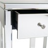 Resenkos Modern Mirrored Nightstand with 1 Drawer, Bedside Table End Table for Bedroom Living Room - White - 3 of 4