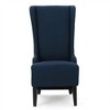 Accent Chair with Birch Wood Legs, Upholstered Comfortable High Backrest Dining Chair, Vanity Makeup Chair for Restaurant, Living Room, Bedoom - 2 of 4