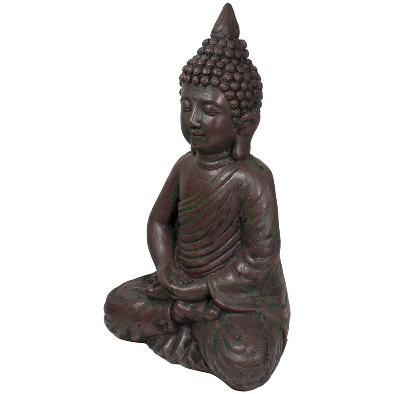 Northlight 17.5" Dark Brown Meditating Buddha Outdoor Garden Statue, 4 of 6