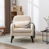 Accent Chair With 4 Anti Slip Foot Pads, Cushion, Solid Wood Frame Modern Tufted Single Reading Sofa Armchair - 2 of 4