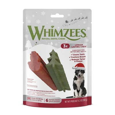 WHIMZEES Holiday Medium Holiday Dental Dog Treats - 6.3oz