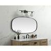 Elegant Lighting Metal Frame Oval Mirror 24x48 Inch in Black - 3 of 4