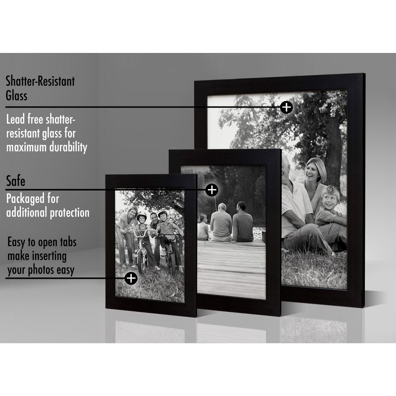 Americanflat Picture Frame Made of MDF / Shatter Resistant Glass Horizontal and Vertical Formats for Wall - Multipacks, 4 of 10