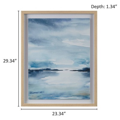 Sparkling Sea Blue Abstract Landscape Canvas Wall Art