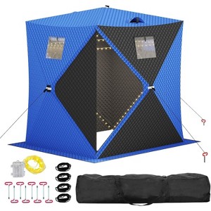 TackView Pop Up Ice Fishing Tent, Windproof Portable Hub Design - 1 of 4
