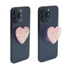 Unique Bargains Sequin Heart Adhesive Phone Grip Pink 1 Pc - 3 of 4