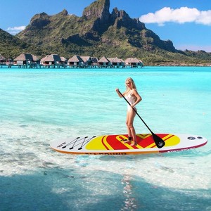 10'6" Inflatable Stand Up Paddle Board, Inflatable Paddle Board with Removable Fins, Non-Slip Deck Design, Safety Leash for Surfing,Paddling,Yoga - 1 of 4