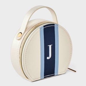 Faux Leather Initial Travel Jewelry Organizer - A New Day™ - 1 of 2