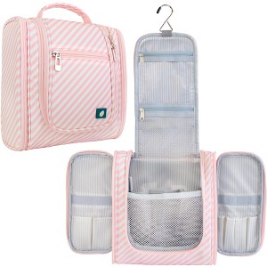 PAVILIA Toiletry Bag Travel Women Men, Hanging Water Resistant Makeup Accessories Cosmetic Organizer Large Essential Kit - 1 of 4