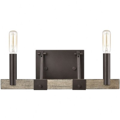 Oil Rubbed Bronze 2-Light Vanity Light with Aspen Finish