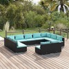 vidaXL Garden Lounge Set Black, Water blue - 2 of 4