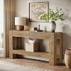 Lantine 63" Wooden Console Table with 2 Drawers, Farmhouse Entryway Table with Storage Shelf, Sofa Table for Living Room, Hallway - 2 of 4
