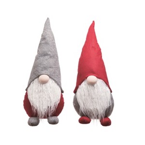 Transpac Large Plush Sitting Gnome Set of 2 Christmas Home Decorations - 1 of 1