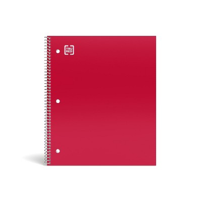 Staples Accel 1-Subject Notebook 8.5" x 11" College Ruled 100 Sh. Red 919358