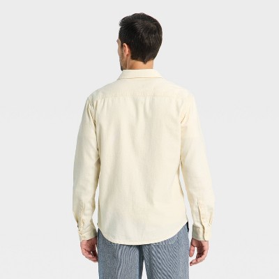 Мужские рубашки Goodfellow & Co Men's Western Long Sleeve Button-Down Shirt - Goodfellow & Co™ Cream L — фото 2