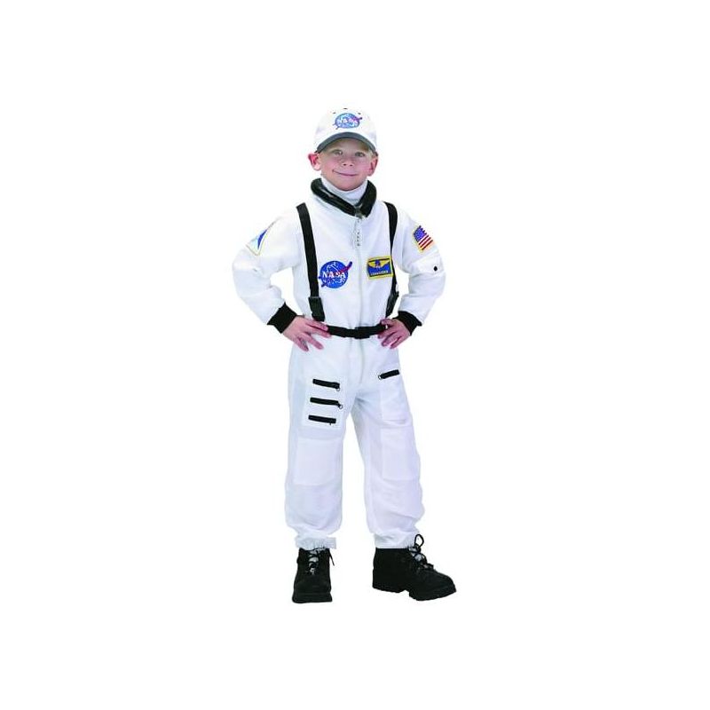 Jr Astronaut Suit (White) W/Cap Child Costume, 1 of 2