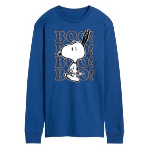 Men's - Peanuts - Boo Snoopy Scared Long Sleeve Graphic T-Shirt - 1 of 4