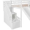 NicBex Twin Size Loft Bed House shape Wooden Bed Frame with Storage Stairs, Slide, Ladder and Full Length Guardrail, No Box Spring Required - 4 of 4