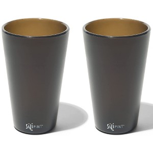 Silipint: Silicone Pint Glasses: 2 Pack Smoke - 16oz Unbreakable Cups - 1 of 4
