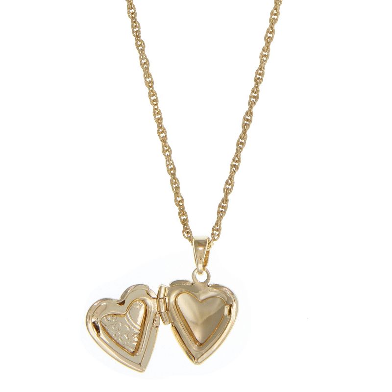 FAO Schwarz Heart Locket Necklace and Stud Earring Set, 2 of 5