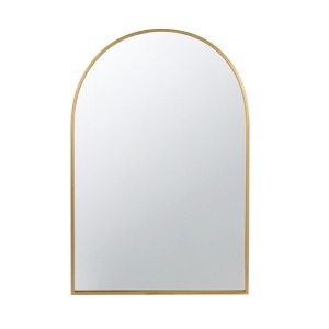 FONTOI Arched Accent Wall Mirror Gold Metal Frame Decorative Modern Home Accent for Bathroom Bedroom or Entryway, Gold, 24"*1"*36" - 1 of 4