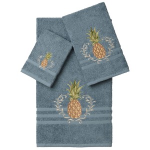 Linum Home Textiles 100% Turkish Cotton WELCOME Embellished Towel Set - 1 of 4